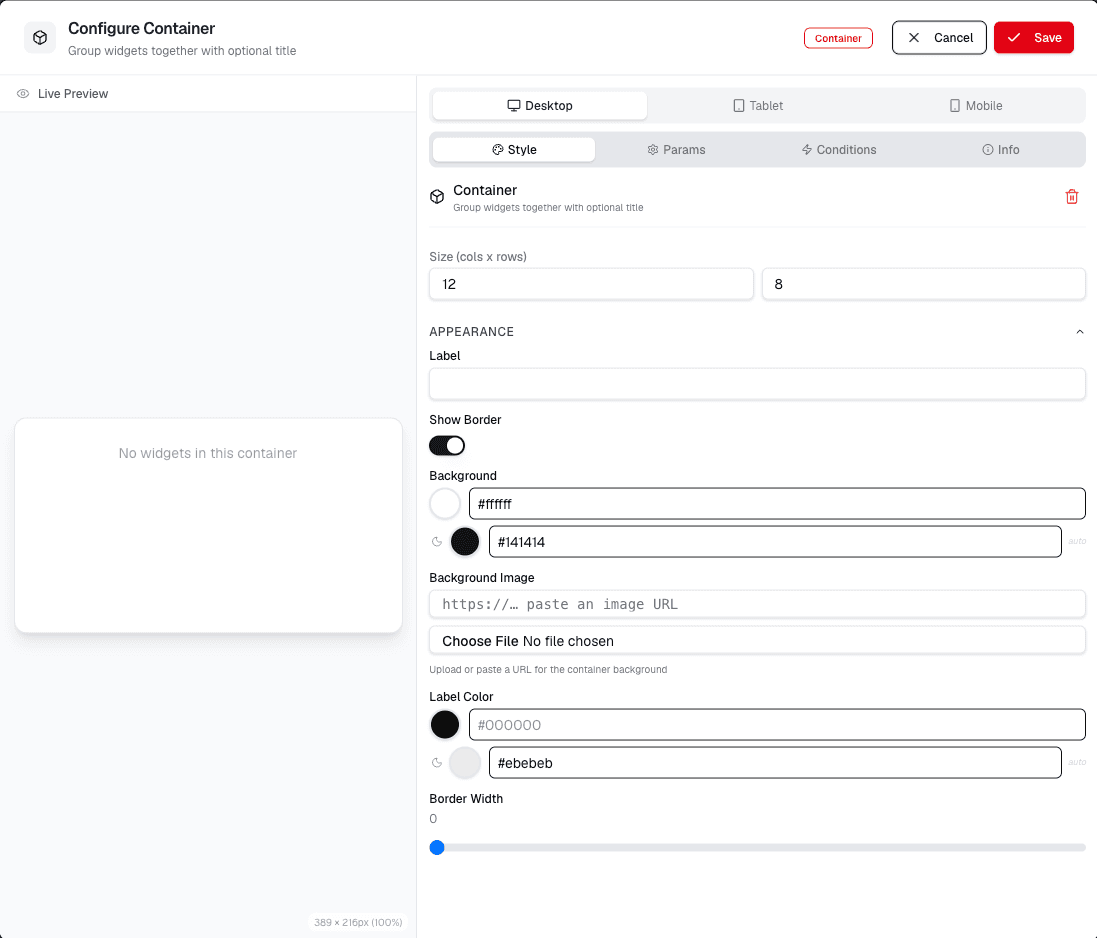 Configure Container