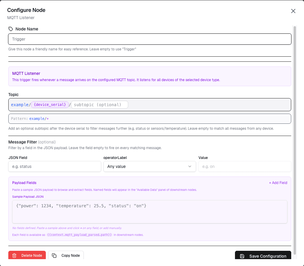 MQTT Listener Screenshot