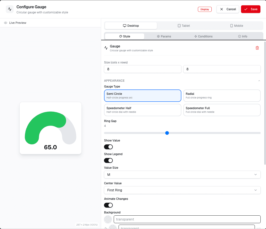 Configure Gauge